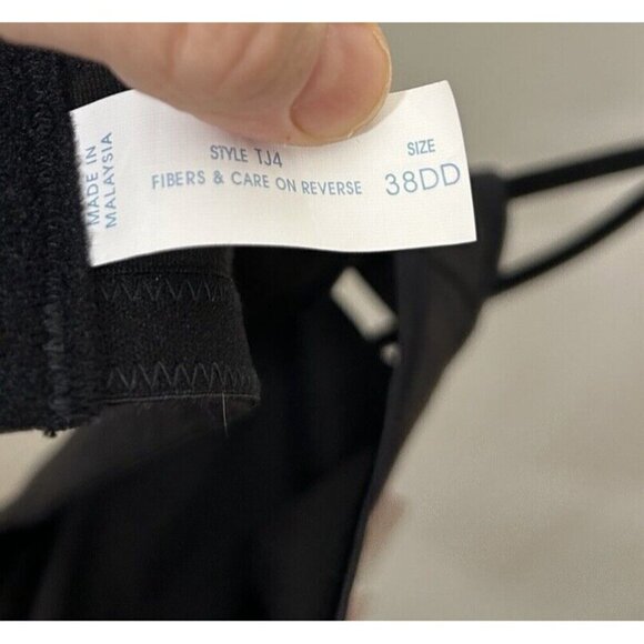Rene Rofe Everyday Full Support Black Bra Size 38 DD New With Tags NWT - Picture 8 of 8